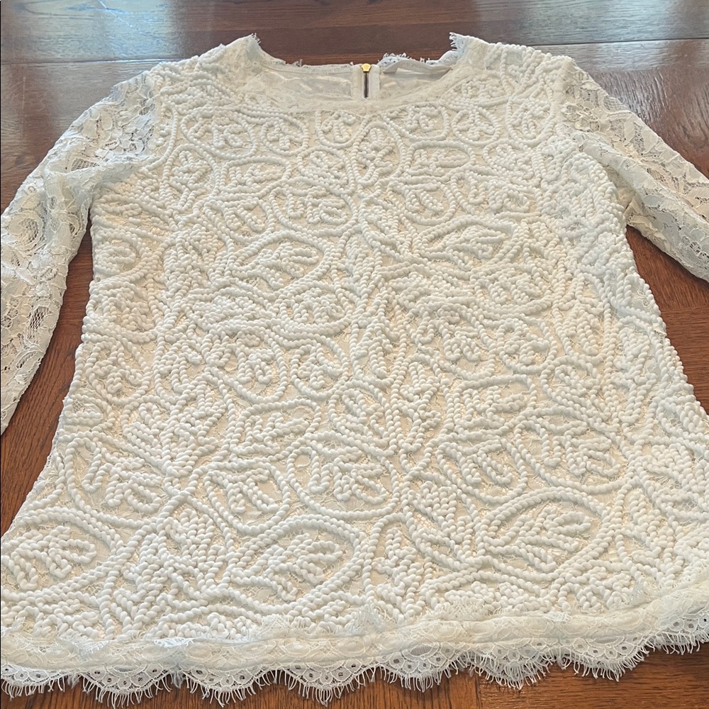 Soft Surroundings Cream Lace Blouse